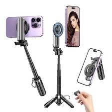 Magnetic Tripod for iPhone with Remote Control,4-in-1 Selfie Stick