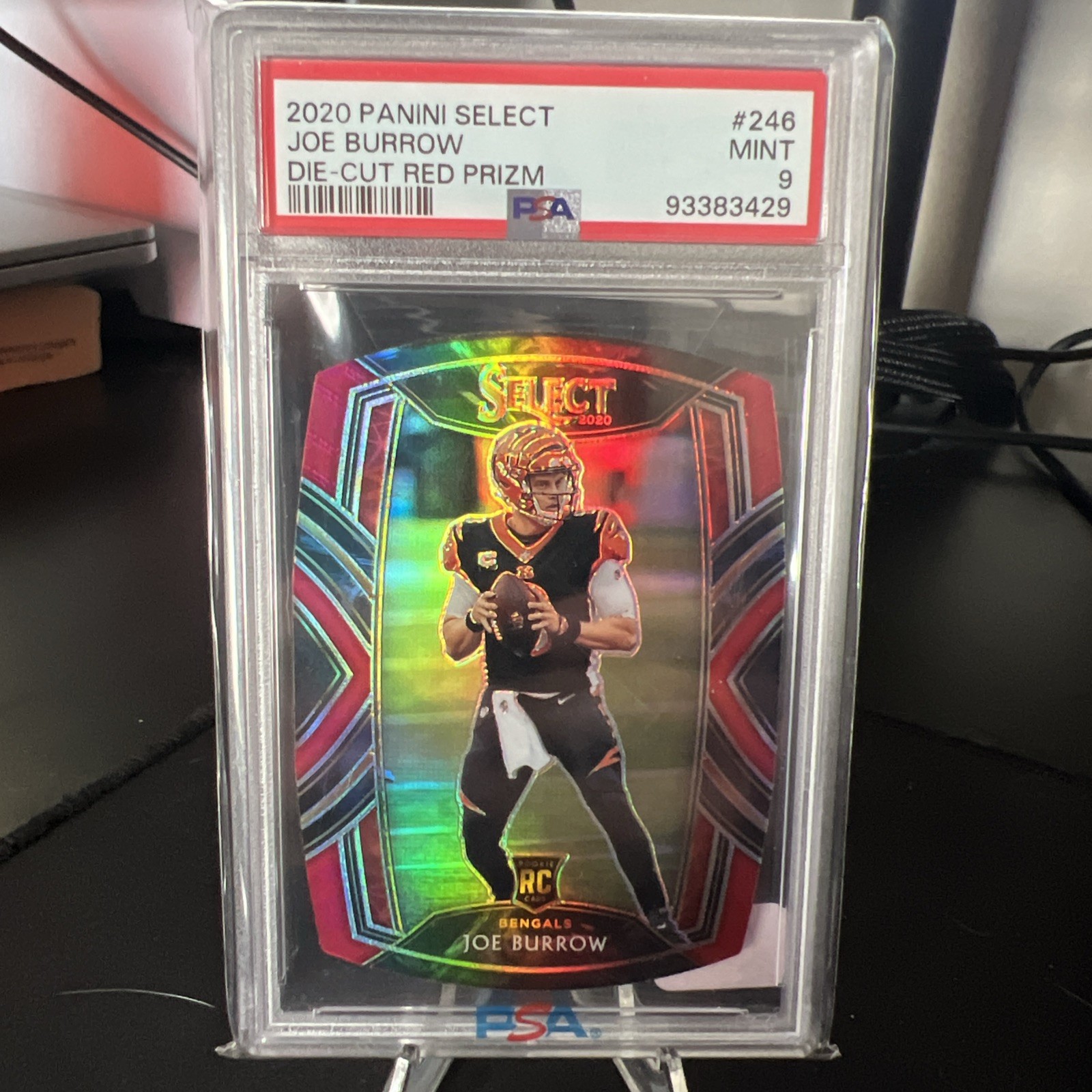 2020 Panini Select - Club Level Joe Burrow #246 Red Prizm Die-Cut (RC) PSA 9