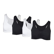 Women's Seamless Wirefree Comfort Bra, 4 Pack Large Assorted Solids
