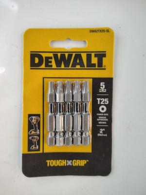 DEWALT Torx Screwdriver Bit Set TOUGH GRIP 2-in T15 5 -Piece (New Sealed)