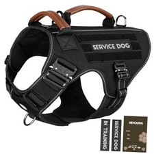Tactical Dog Harness - HEYCAHVA Service Dog Vest Full Metal Medium Black