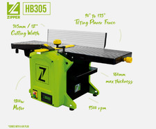 Zipper 12" Planer Thicknesser HB305 305x160mm Bench Top 1800W 230V Woodwork