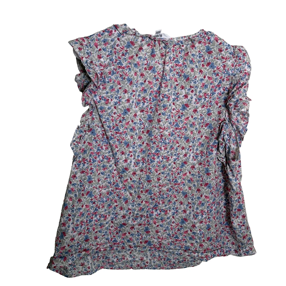 BB Dakota Steve Madden Blouse Women's XXL Floral V-Neck Short Sleeve Ruffle Top - Image 2 of 4