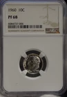 1960 US Roosevelt Silver Proof Dime 10c NGC PF68