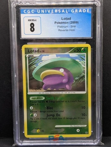 Lotad (Shiny) SH4-12 Platinum Reverse Holo Rare Pokemon TCG CGC 9 graded