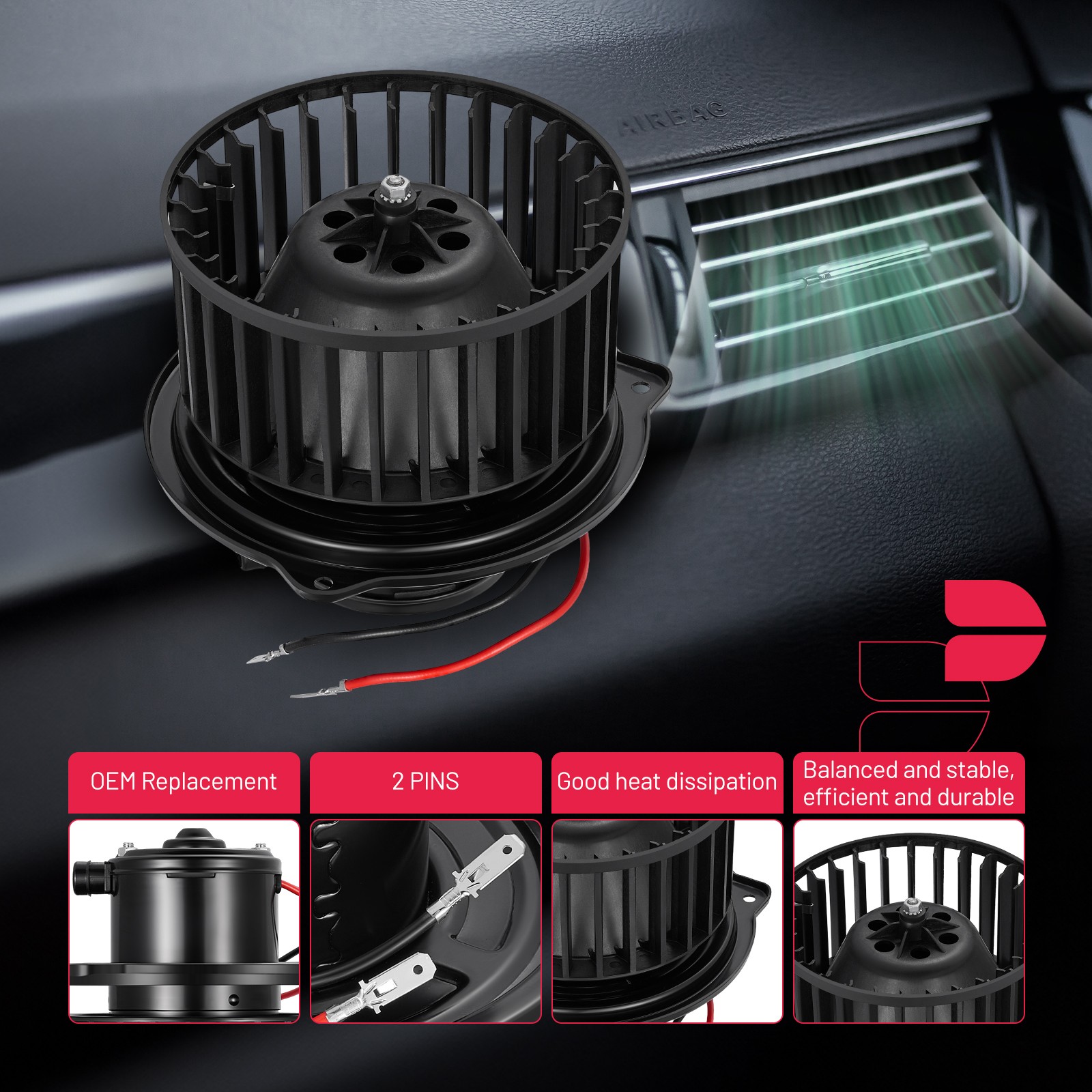 For 2002-2005 Hyundai XG350 Sonata HVAC Blower Motor With Fan Cage 9710938000