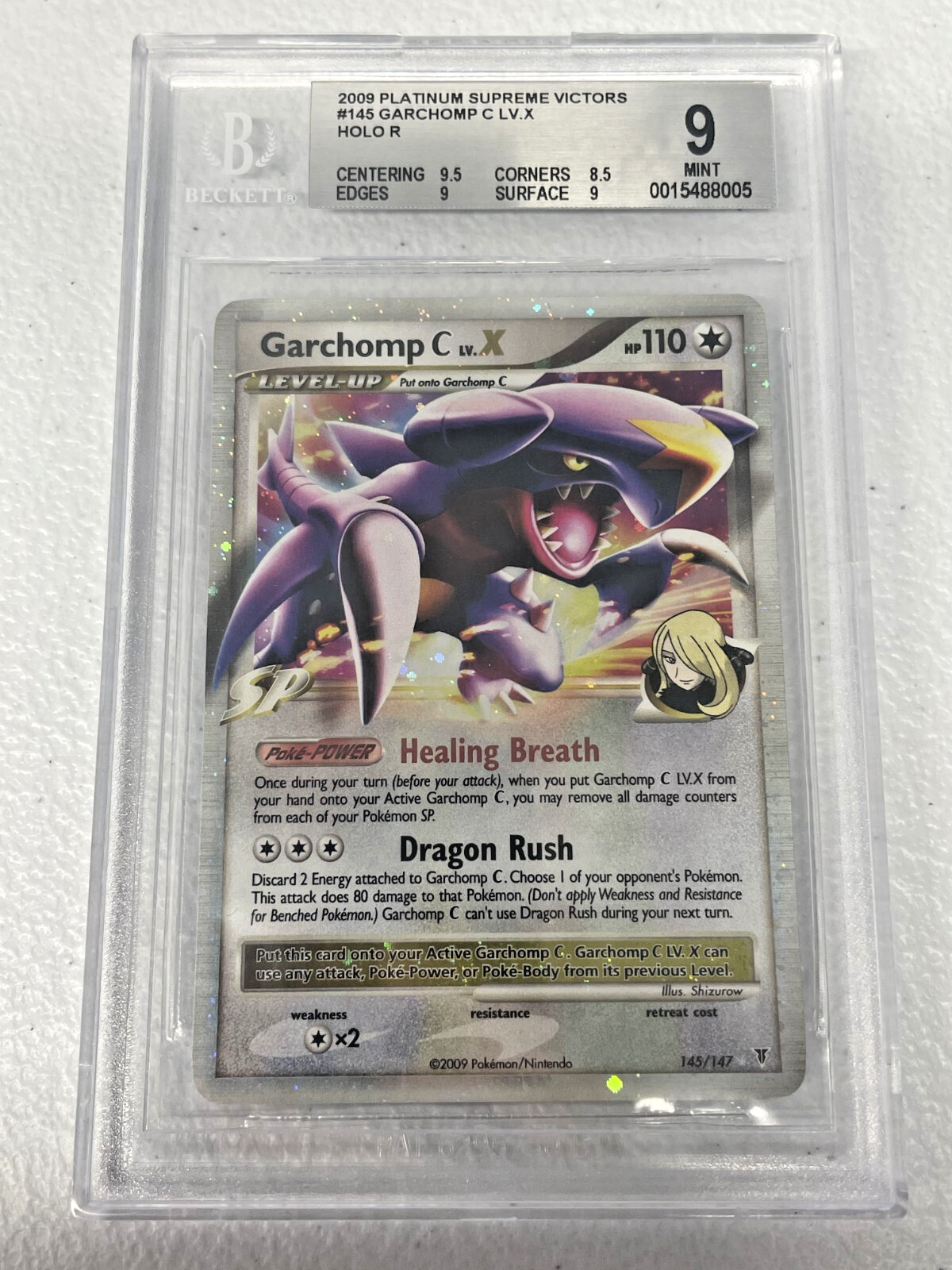Garchomp C LV. X 145/147 Platinum Supreme Victors Holo Pokemon BGS 9 MINT (2009)