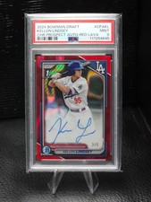 Kellon Lindsey 2024 Bowman Draft Red Lava Auto /5 Chrome Prospect Pop 2