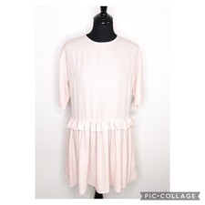 ASOS light pink ruffle trim babydoll dress size 0 NWT