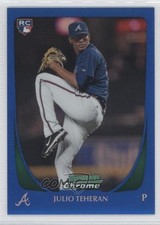 2011 Bowman Chrome Blue Refractor 74/150 Julio Teheran #201 0g4