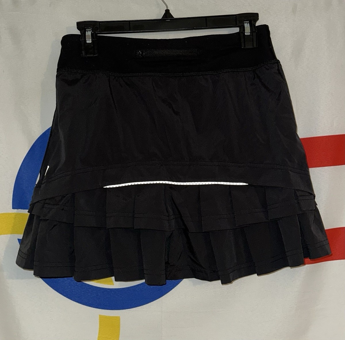 Lululemon Ivivva Tennis Skirt Girls 14 Black Ruffles Pleated Lined