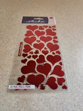 Sticko Red Foil Hearts Stickers