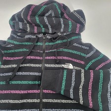 The North Face Women's size medium Black Striped Full Zip Fleece Hoodie