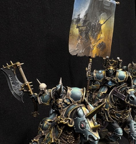 Chaos Everchosen Varanguard Warhammer Fantasy Tzeench Con Stendardiere - Photo 3/9