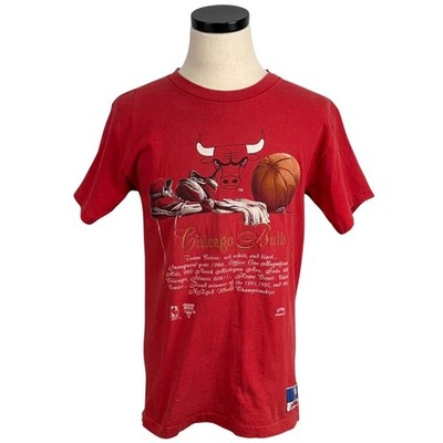 Vintage Nutmeg Mills Chicago Bulls 90s Red Graphic T-Shirt XL Made In USA
