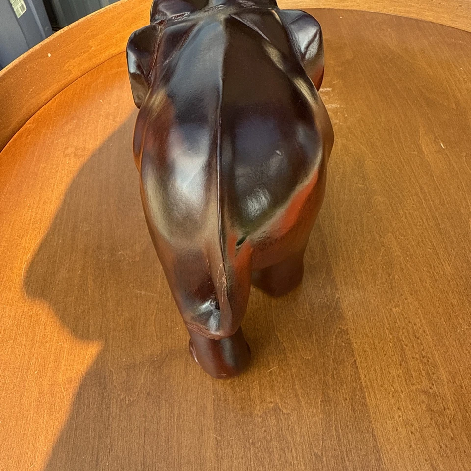 "Estatua de elefante de madera tallada a mano escultura arte para el hogar decoración de África 6""" Foto 4 de 4