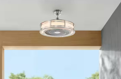 Brette III 23 In. Integrated LED Indoor/Outdoor Brushed Nickel Ceiling Fan with