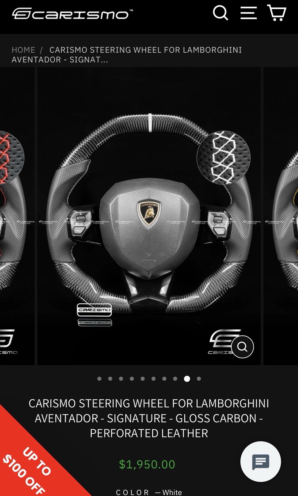Lamborghini Aventador SVJ Steering wheel