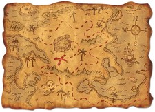 Plastic Treasure Map of Size 12 x 18 for Mard...