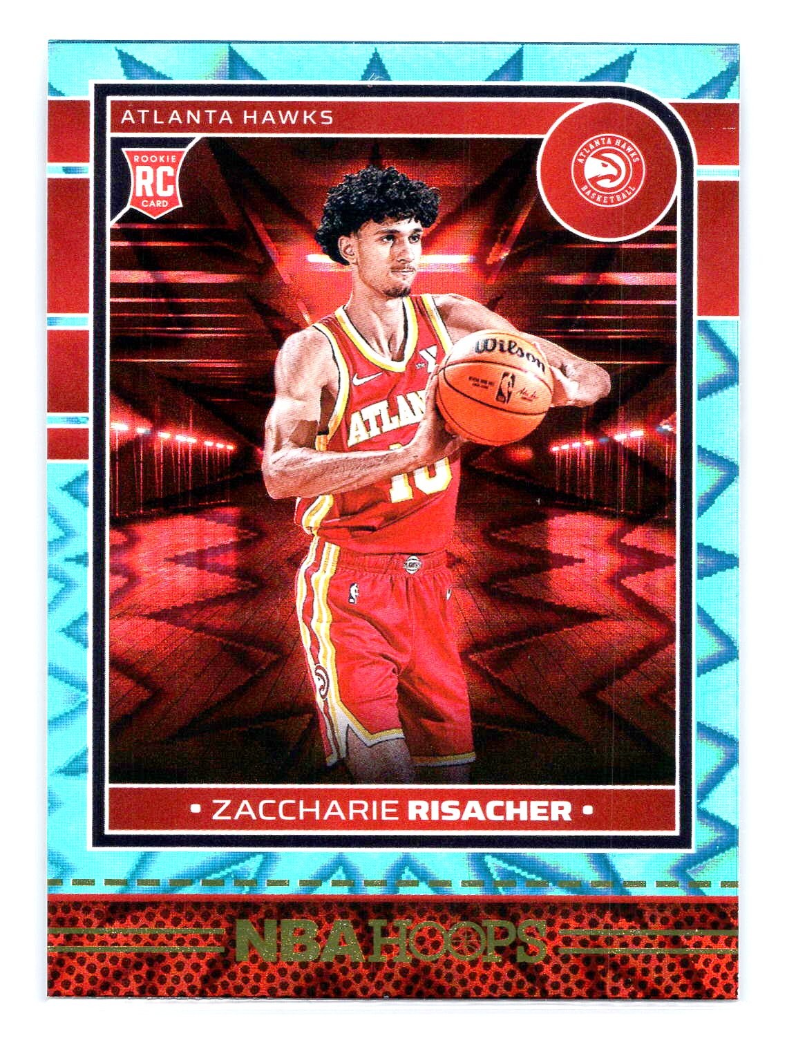 Zaccharie Risacher 2024-25 Hoops #231 Teal Explosion RC Rookie