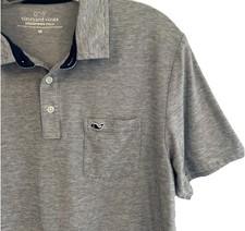 Vineyard Vines Polo Shirt Edgartown Men's Medium Navy White Short Sleeve Pocket