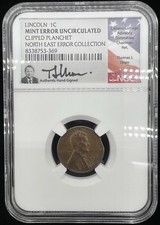 Mint Error Clipped Planchet Lincoln Cent North East Error Collection Thomas Uram