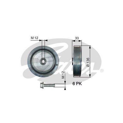 Riemenscheibe Kurbelwelle Gates TVD1008A Drivealign™ FüR Opel Renault Vauxhall-image