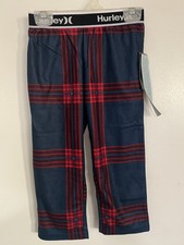 NWT BOYS HURLEY Midnight Plaid Design SLEEPWEAR PAJAMA PANTS SZ 4