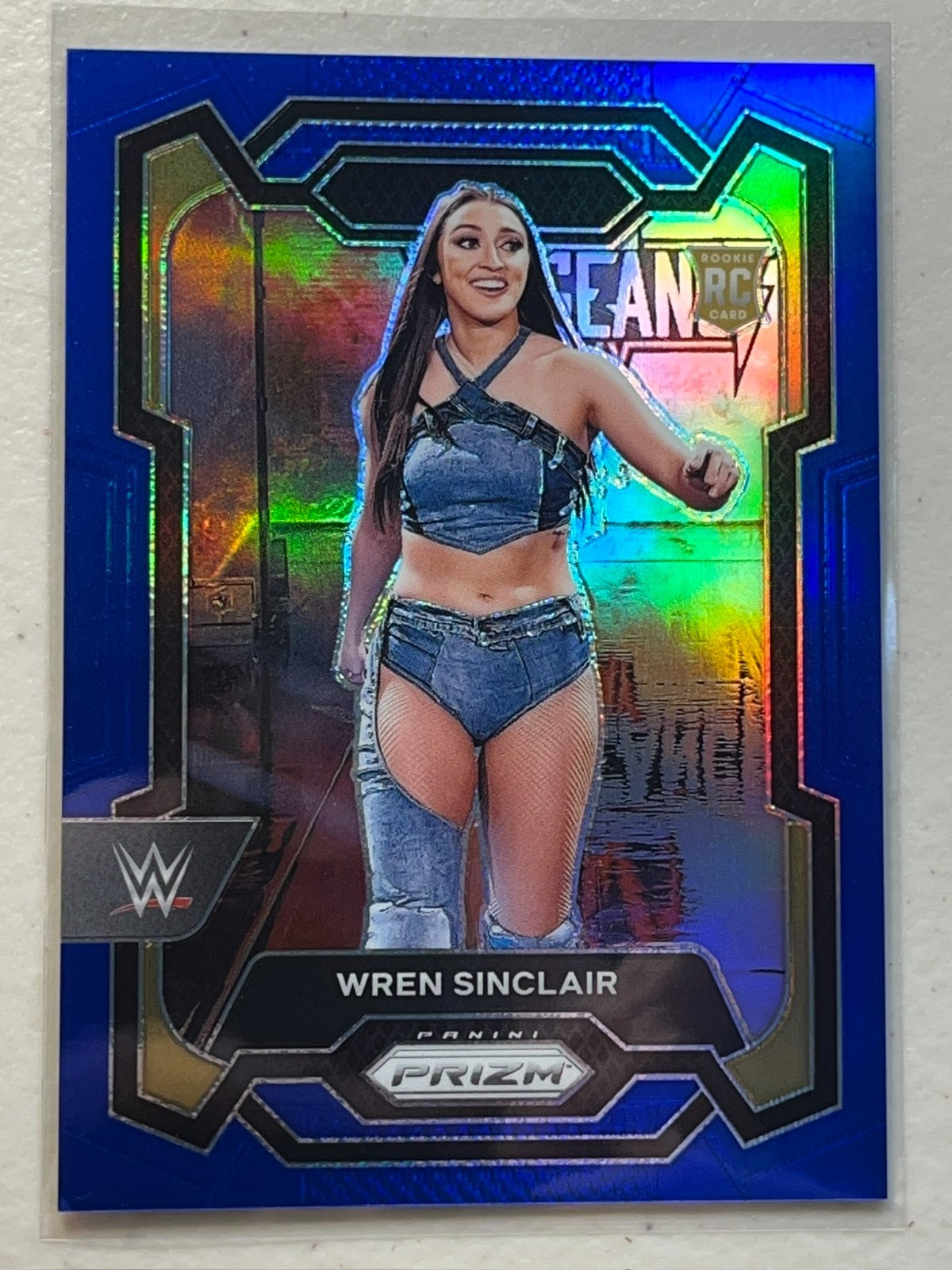Wren Sinclair 2024 Panini Prizm WWE /199 Blue Prizms Parallel Rookie RC #195