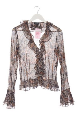TAIFUN Hemd-Bluse Damen Bluse Gr. DE 38 hellorange-schwarz-weiß Casual-Look