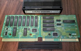 NEO GEO MVS game lot Samurai Shodown 1, 2, 4, 5 with Shock boxes and marquees