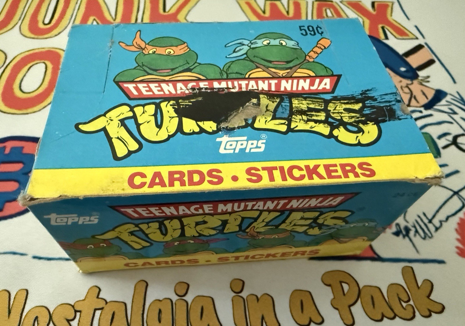 1990 Topps TMNT Teenage Mutant Ninja Turtles Cartoon 24 Packs Jumbo Box Cards