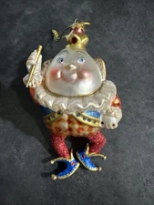 Dept 56 Humpty Dumpty Christmas Ornament Glass Jester READ