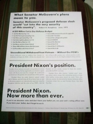 What Senator McGovern's Plans Mean to You. President Nixon. Now More Than Ever