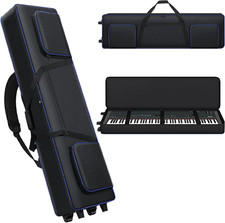 88 Key Keyboard Case with Wheels Portable Padded 88 Piano Case 53" X14.5"X7" 