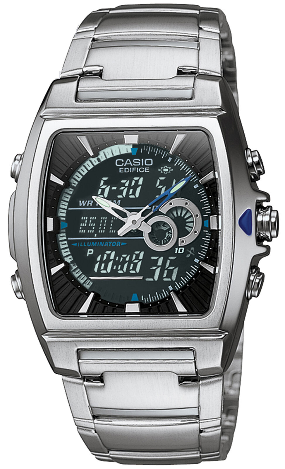 Casio Edifice Men's Quartz Ana-Digi Silver-Tone Bracelet 40mm Watch EFA120D-1AV