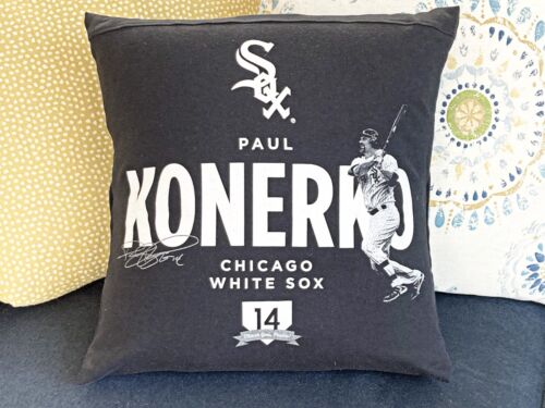 Chicago White Sox Paul Konerko Baseball Vintage T shirt 16x16 Throw pillow cover - Photo 1/13