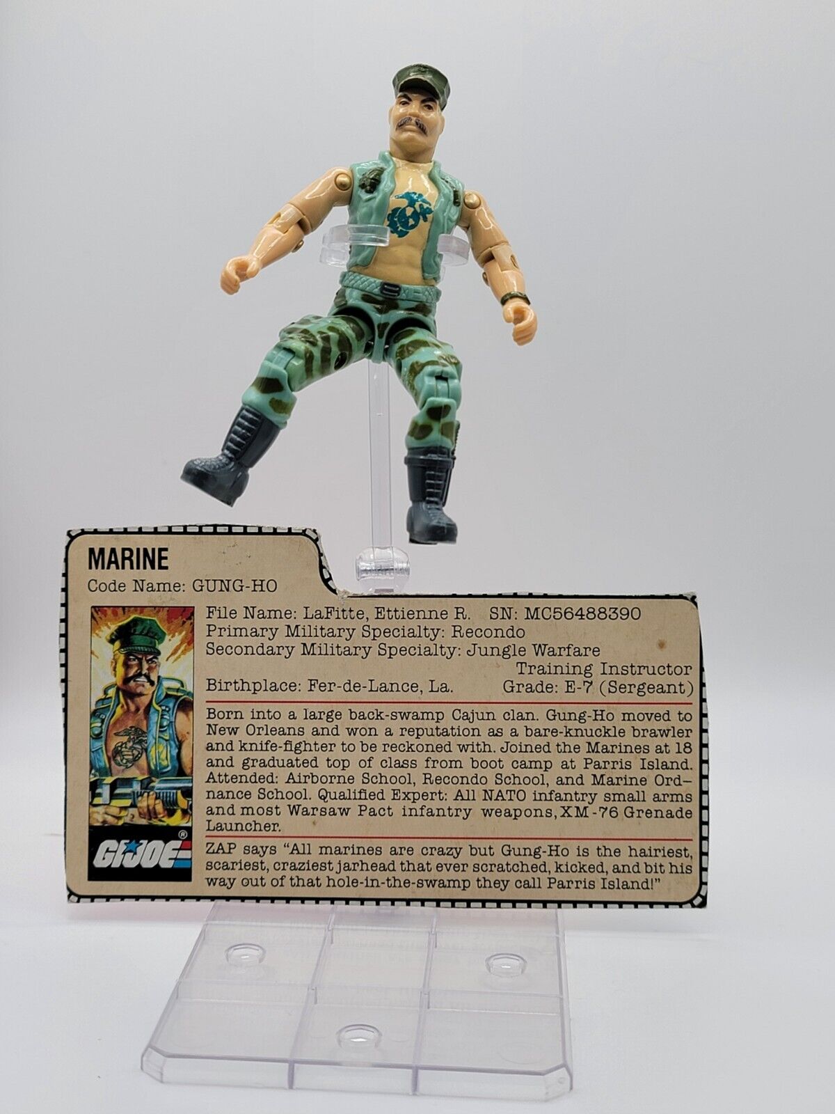 Vintage 1983 Hasbro GI Joe GUNG HO v1 Action Figure + File Card