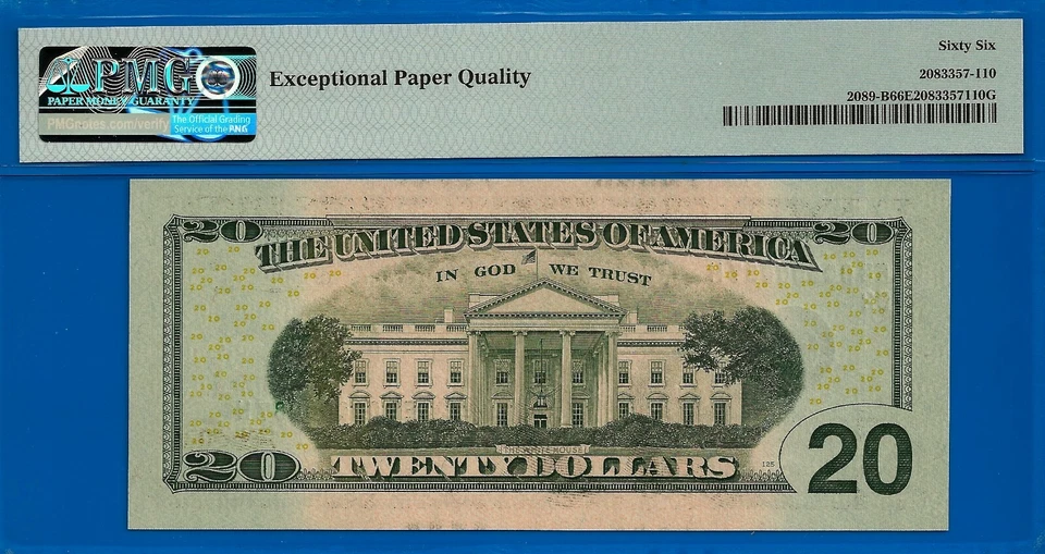 2004 $20 Federal Reserve Note PMG 66EPQ Birthday/Anniversary Fancy Low Serial - Image 3 of 3