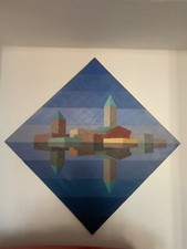 olio su tela MINO DELLE SITE 1976 firmato venezia futurista astratto futurismo