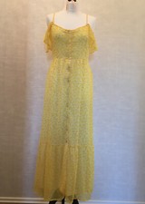 Pimkie Kleid Maxikleid Maxi Sommerkleid XS/34 S/36 Gelb Pink Neu