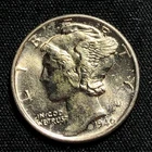 1940 Mercury Dime Silver Philadelphia Mint AU Condition Full Bands
