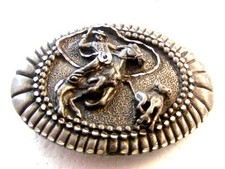1993 Rodeo Cowboy Western Calf Roping Belt Buckle Made in USA