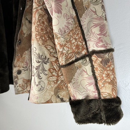 J. Jill Jacket Women’s Size Small Paisley Coat Velvet Fur Faux Suede Floral Soft - Picture 8 of 21