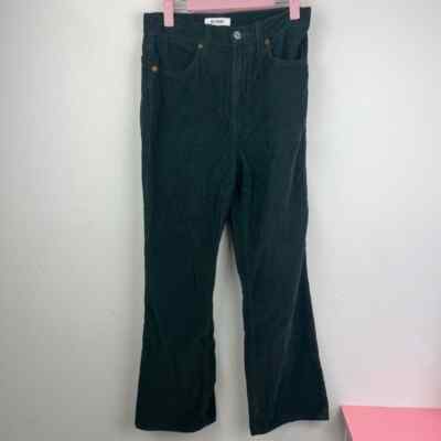RE/done corduroy 70's loose fit pants in washed dark moss color womens size 26