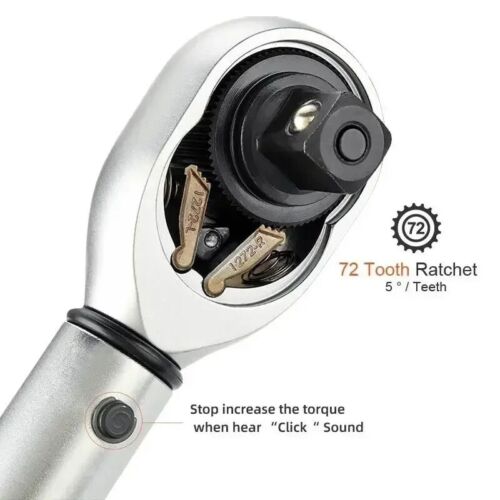5-60N.m Torque Wrench 3/8Inch Reversible Ratchet Key Square Drive Car RepairTool - Picture 2 of 7