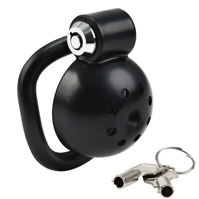 りょちゃぶ　新品chastity cage 2個セット黒 Padlock Adult-toys Short Push Black Male Chastity Cage - Includes