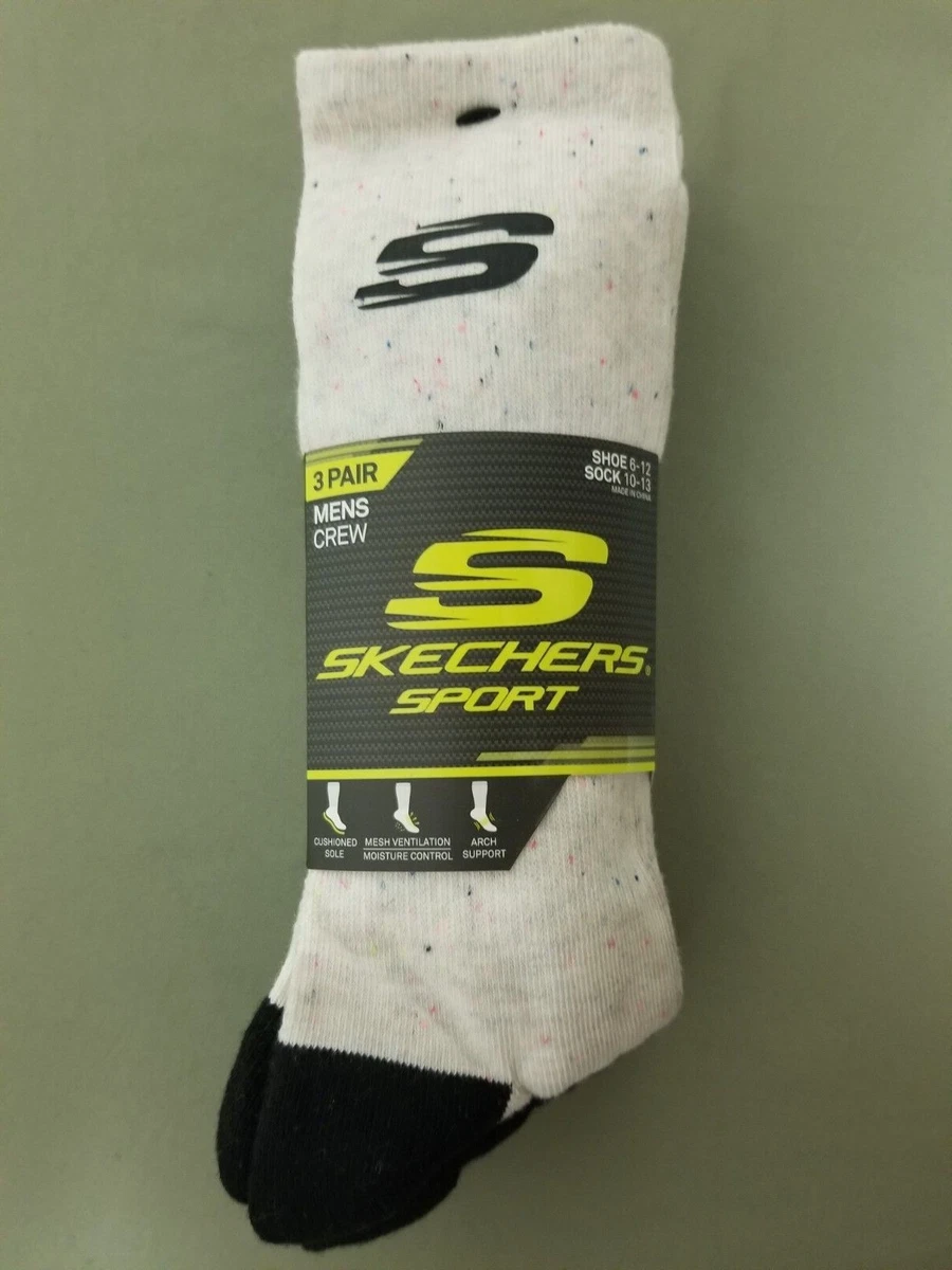 New Skechers Sport 3 Pair Mens Crew Socks. eBay