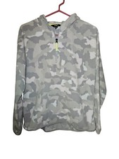 Girl's Fila Sport Gray Camo Fleece 1/4 Zip L/S Hoodie - Size Medium