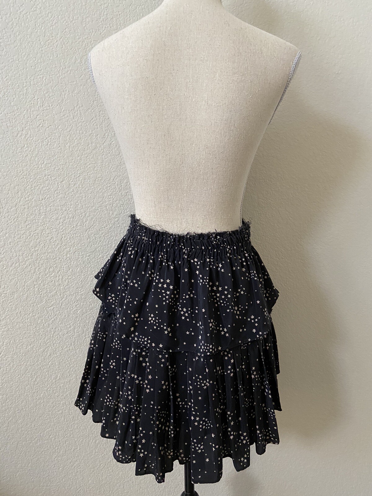 Medium - LoveShackFancy Ruffle Mini Skirt Black N… - image 8